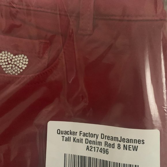 NWT‎ QUACKER FACTORY DREAMJEANNES RED KNIT DENIM 8T - Picture 10 of 10